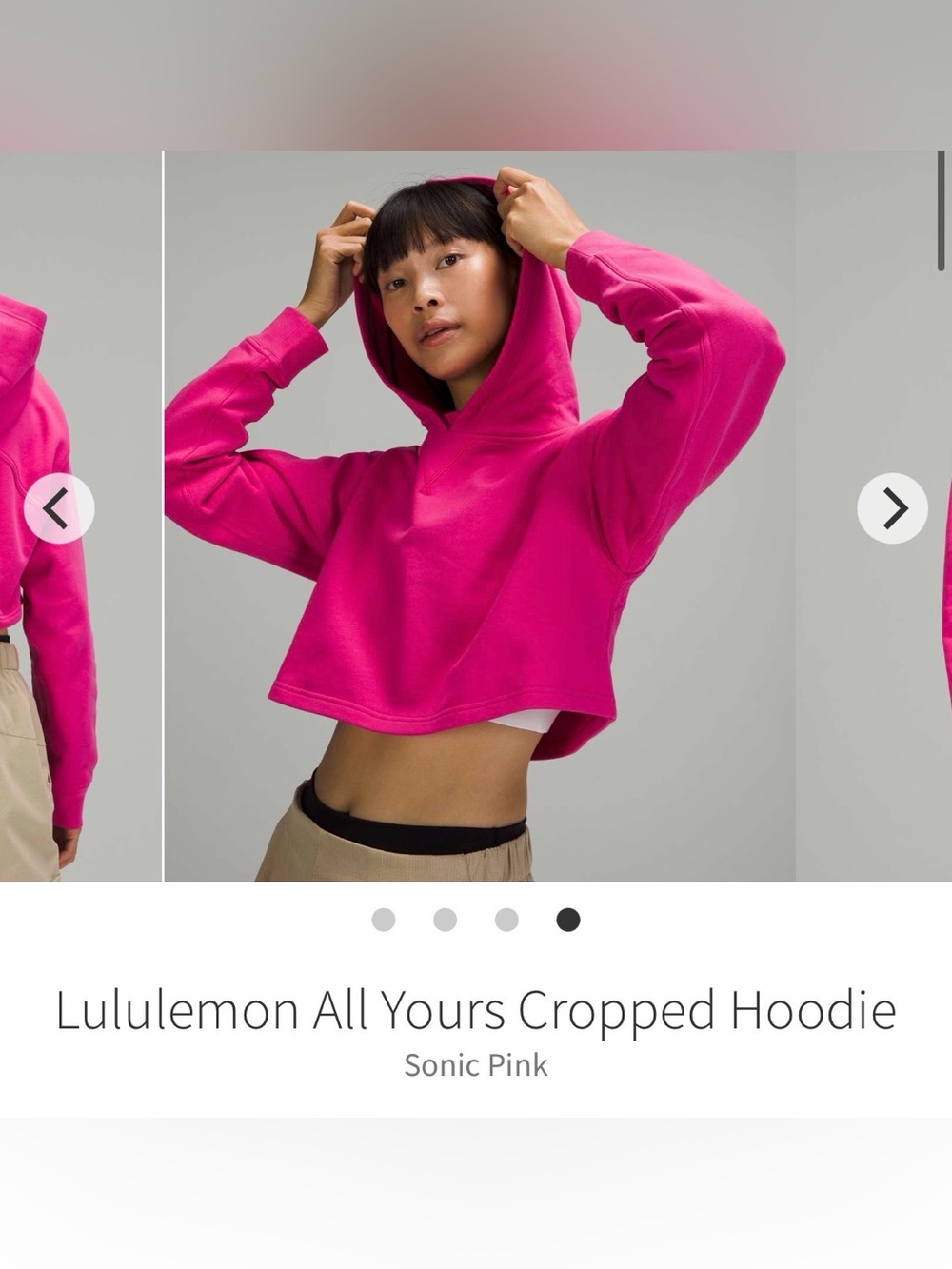 Lululemon All Yours Cropped Hoodie
Sonic Pink